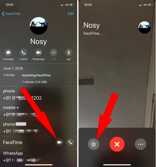 1 FaceTime Video call on iPhone in iOS 12