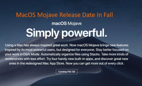 1 MacOS Mojave release date in Fall (1)