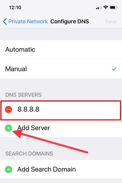 1 Set Custom DNS on iPhone's WiFi settings