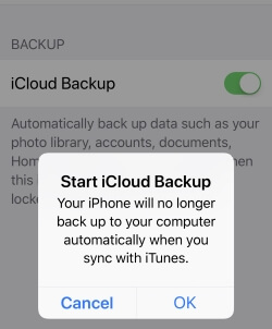 1 Запустите резервное копирование iCloud на iPhone