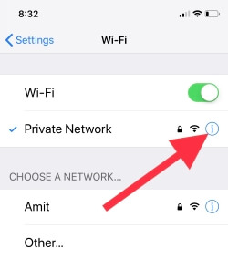 2 Получите информацию о работе Connected WiFi в настройках iPhone