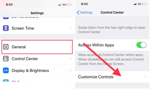 3 Customize control center on iPhone in iOS for QR code