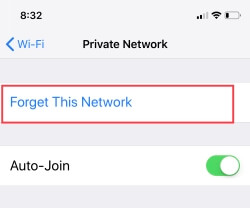 3 Forget This Network on iPhone