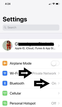 3 Turn on WiFi and Bluetooth on iPhone
