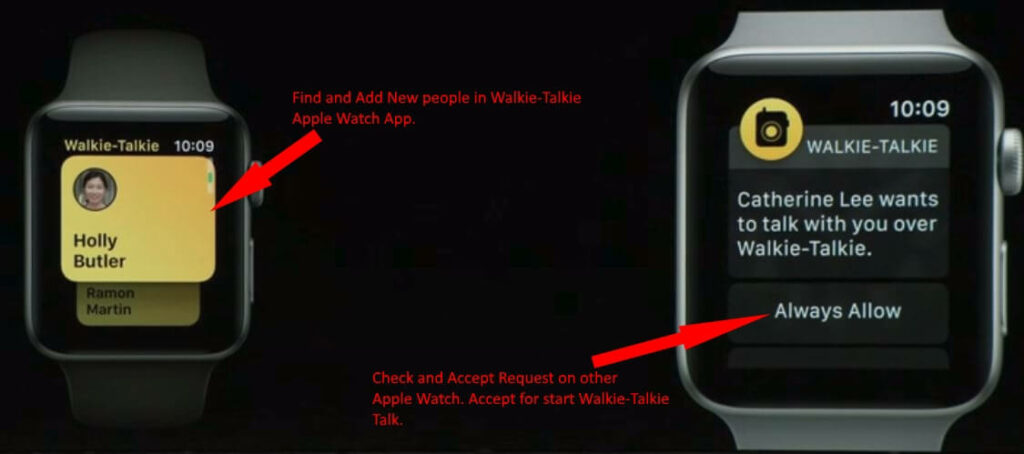 how to accept walkie talkie invite on apple watch