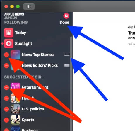 8 Remove or Re-arrange Channel on News app on Mac