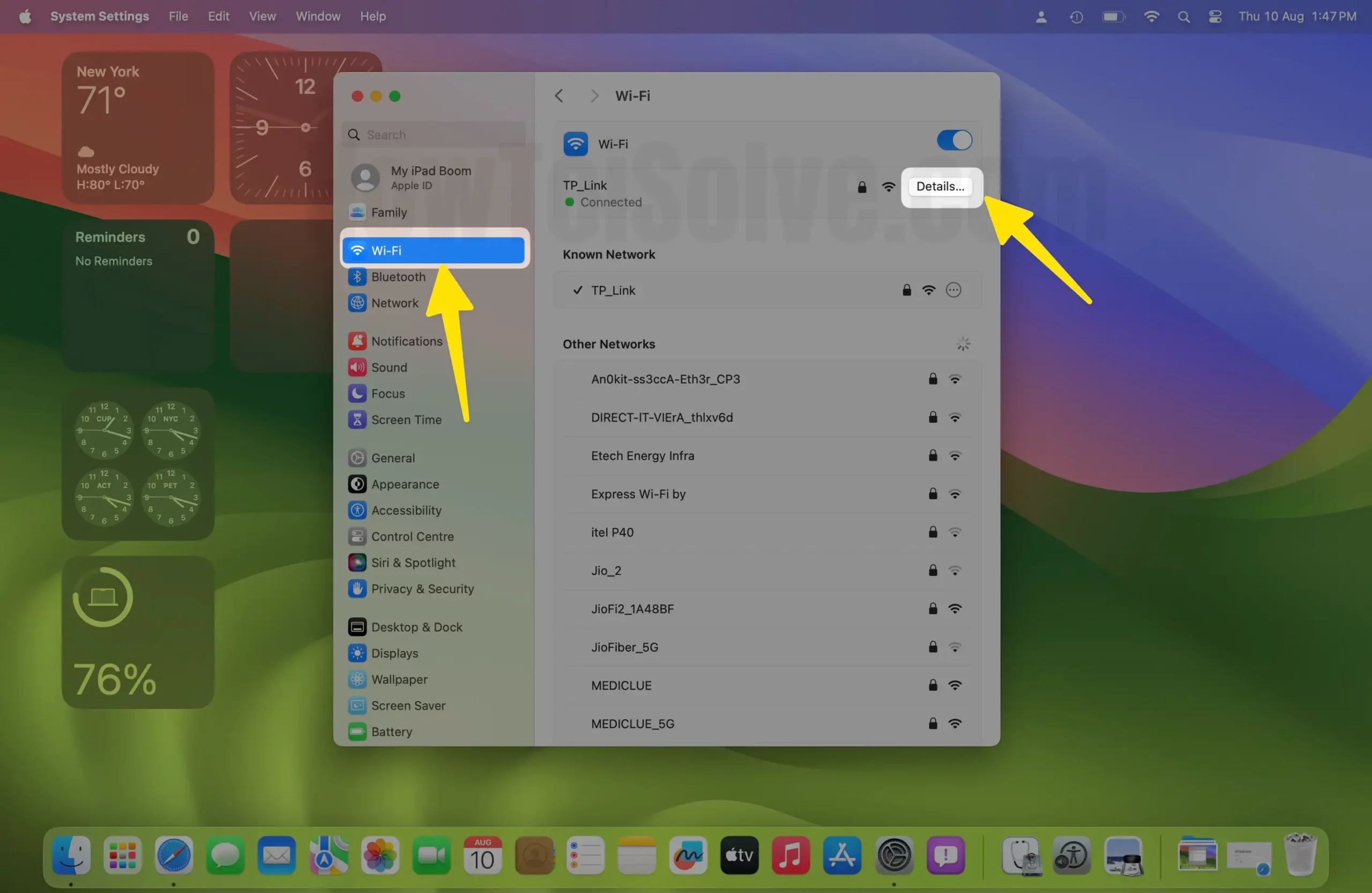 Change DNS Address on Mac WiFi