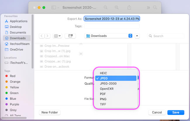 Change Screenshot Format on MacBook and Mac
