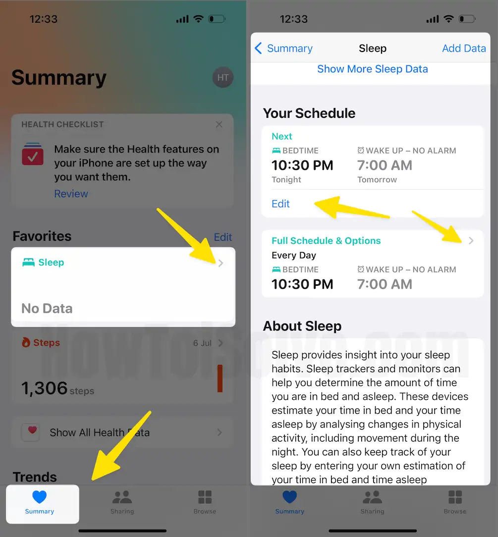 Change Sleep data on iPhone Health app