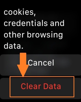 Clearing will remove website cookies credentials and other browsing data