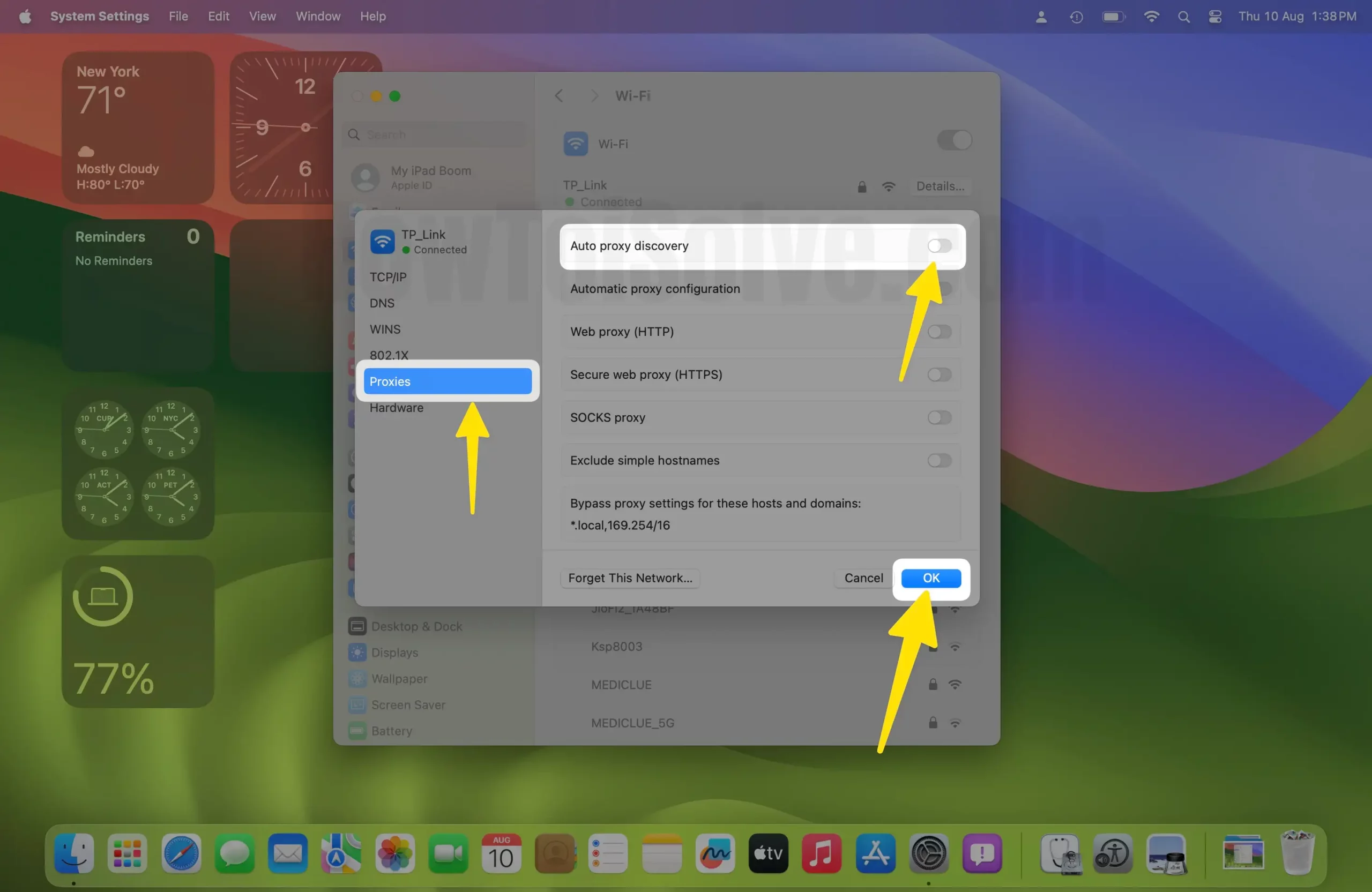 Disable Automatic Proxy on Mac