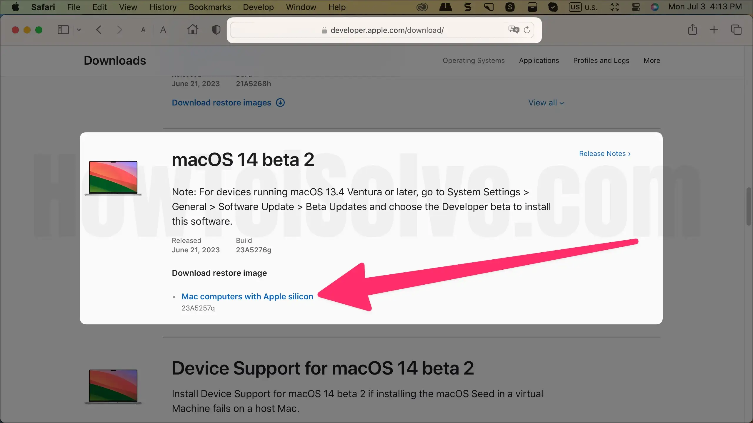 Download macOS Sonoma Beta on Mac