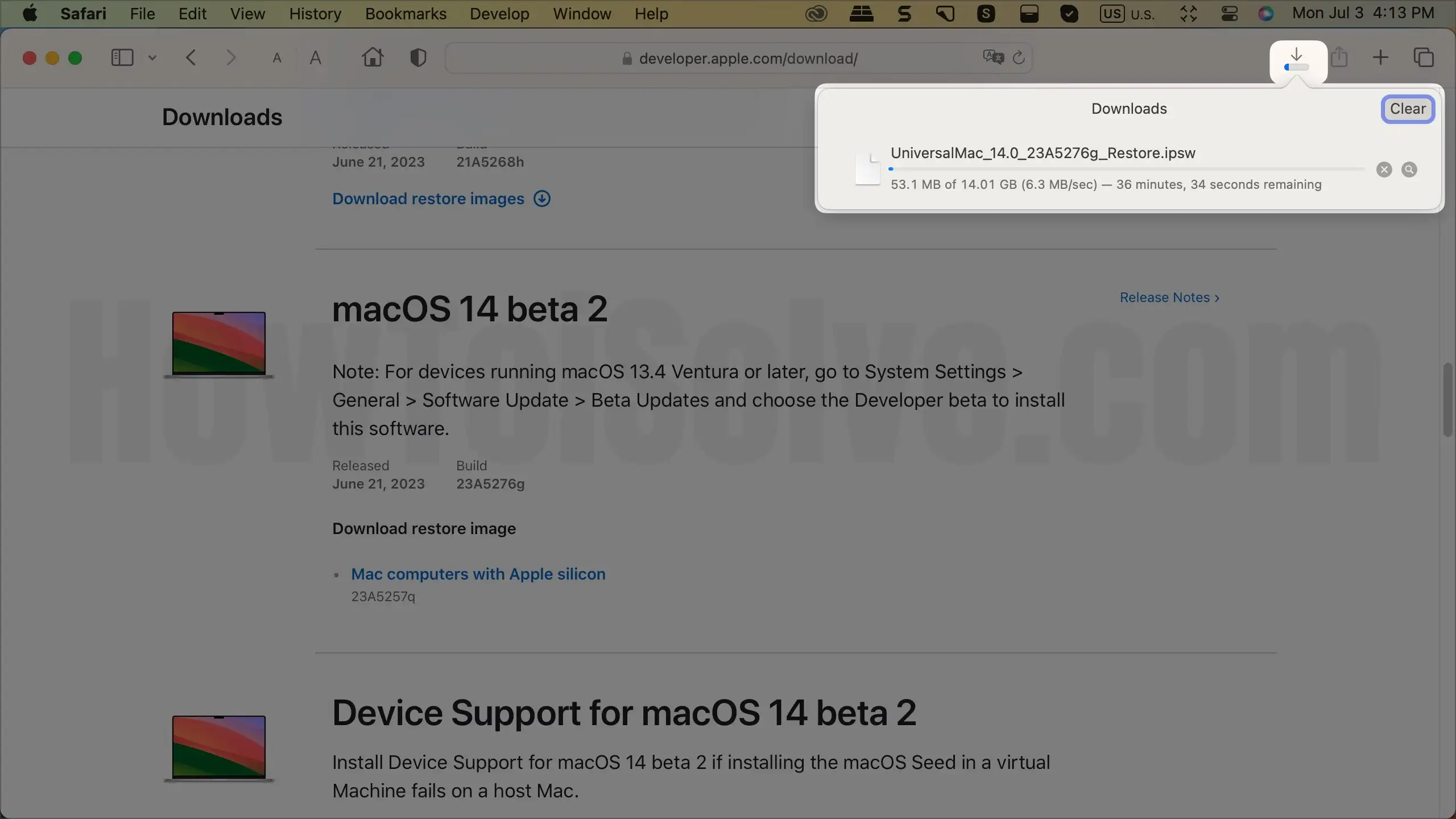 MacOS Sonoma Downloading on Mac