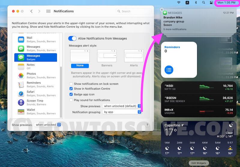 Notification Grouping by App on macOS Notification Center