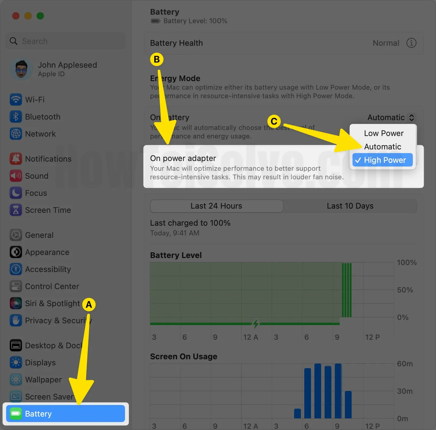 Optimize Performance for Battery on Mac