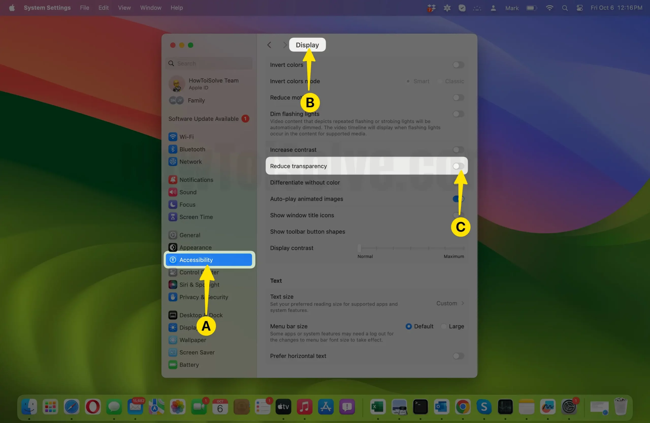Reduce transparency Settings on Mac