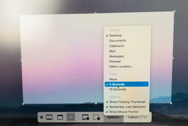 Set Timer for Screenshots on Mac MacBook