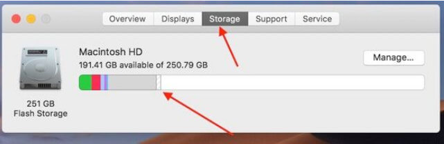 Storage settings on mac