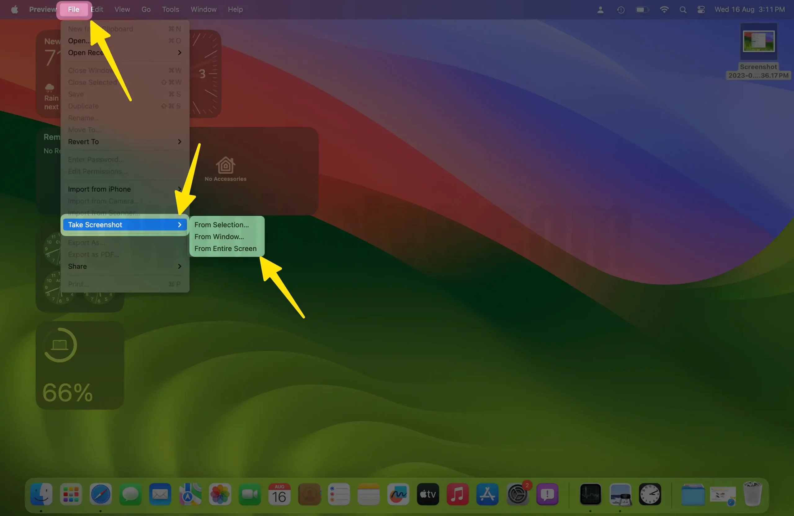 Take a Screenshot on Mac using Preview