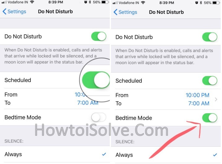 Use Do Not Disturb Mode bedtime mode on iPhone X iPhone 8 Plus iOS 12
