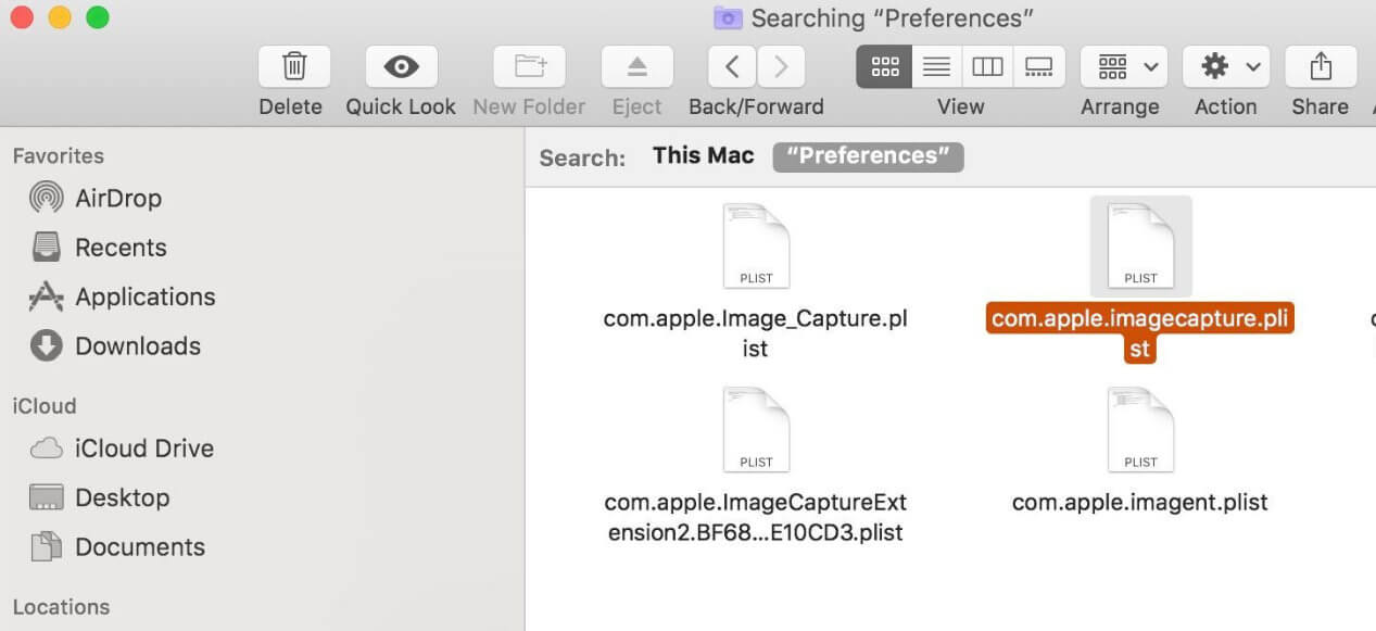 fix Screenshot on Mac not working in macOS Mojave com.apple.ImageCaptureApp.plist 