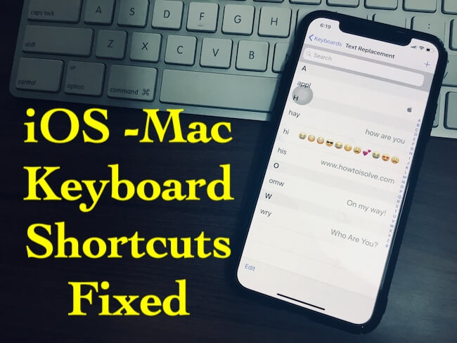 1 Keyboard Shortcuts not working on Mac and iOS