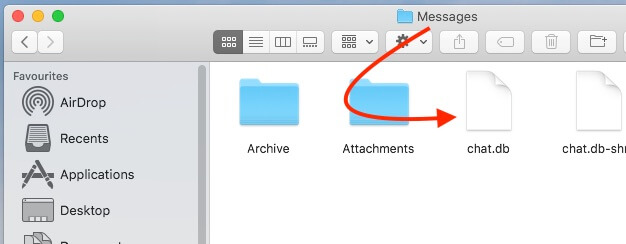 3 Find Database file of Messages app on Mac
