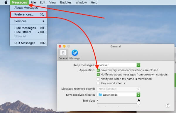 7 Auto save Conversations after close on Messages app on Mac