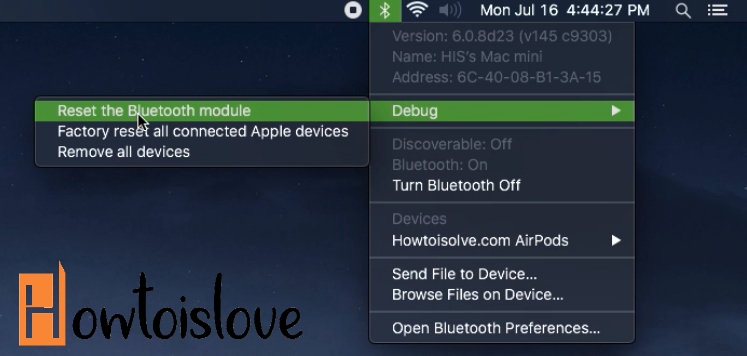 Reset Bluetooth Hardware Module on MacOS
