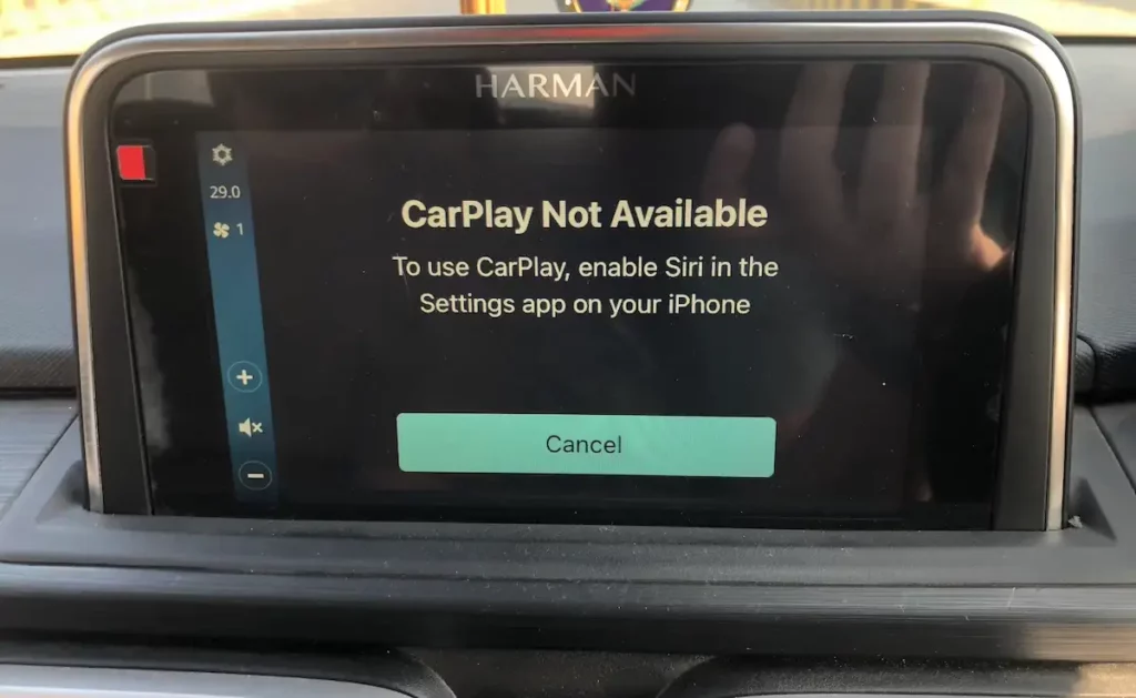carplay not available enable siri