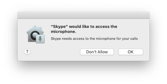 Allow Skype to Access Your MacBook Mac Microphone