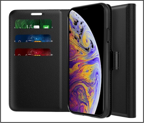 4 MOKO Case for iPhone XS Leather Pocket Max