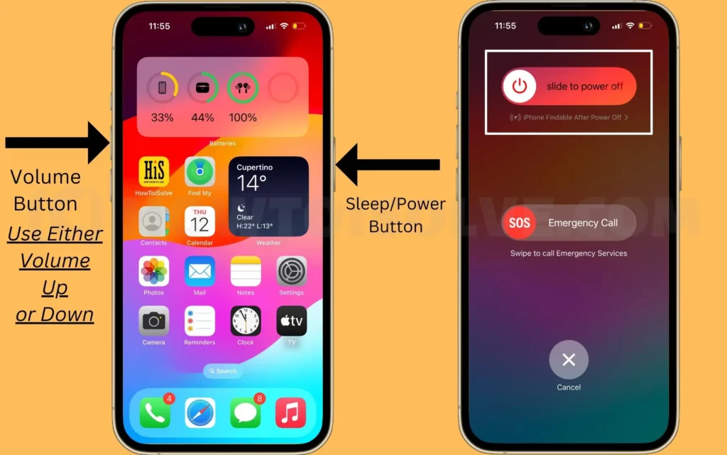 Shutdown iPhone with slide to power off