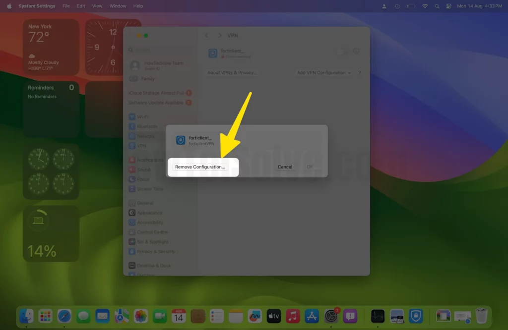 Remove VPN Configurations on Mac