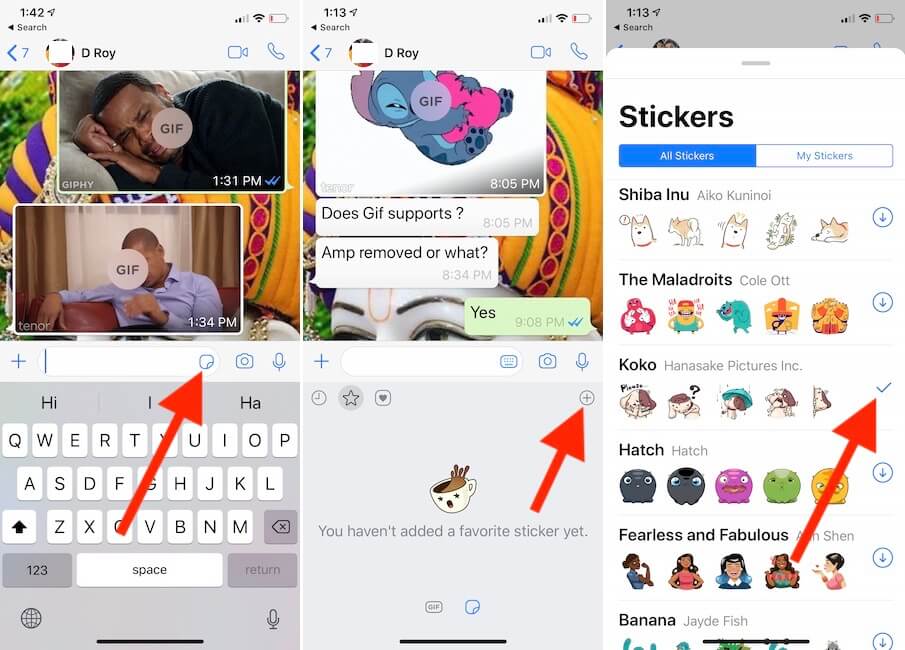 How To Send Sticker Live Photo Or Gif From Whatsapp On Iphone