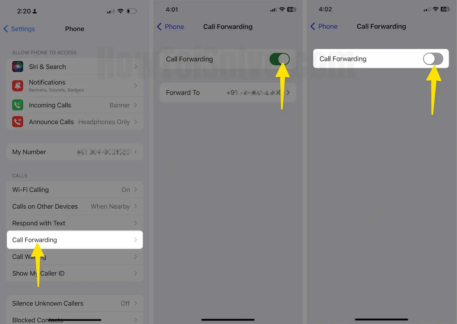Choose Call Forwarding to Disable On iPhone 2