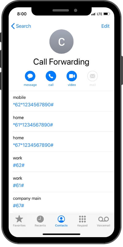 Create an iPhone call Forwarding Shortcut