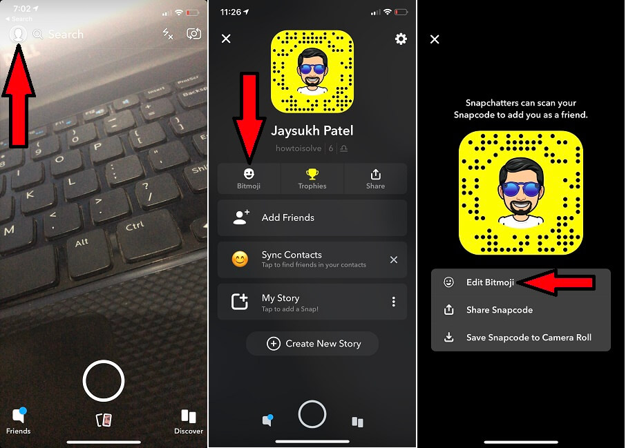 Edit or Reset Bitmoji on Snapchat iPhone and iPad