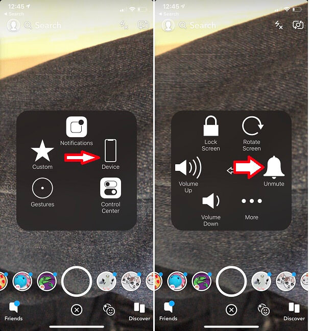 Отключить звук камеры Snapchat на iPhone