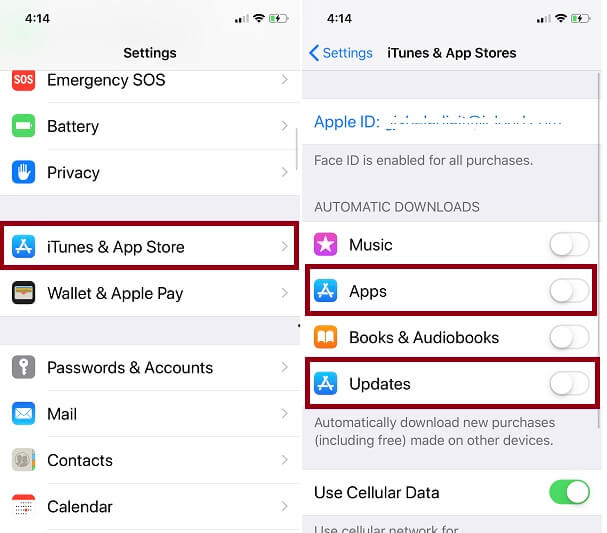 Stop auto update Snapchat app on iPhone