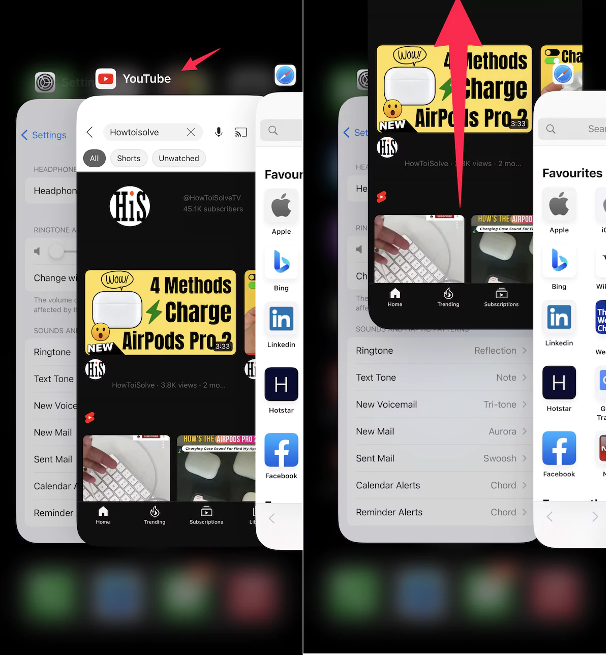 trick on how to force close youtube app on your iPhone with latest iOS or ipad