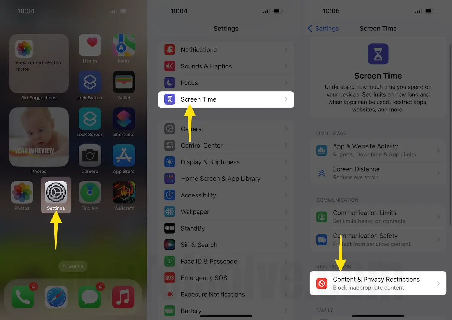 Click Content & Privacy Restrictions In Settings On iPhone