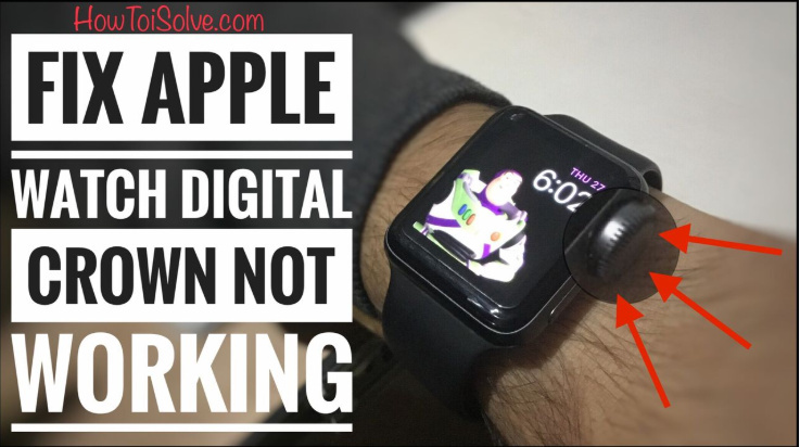 Кнопка цифровой короны Apple Watch Series 4 застряла и не отвечает, сама прокрутка не отвечает или отвалилась