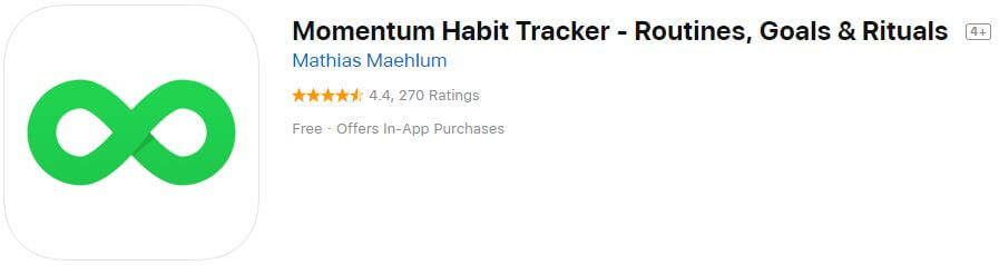 Momentum habit tracking iPhone app