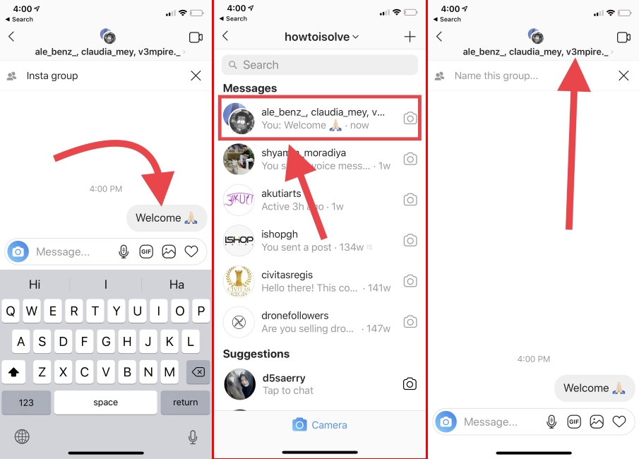 Send Message and Rename Group on Snapchat iPhone