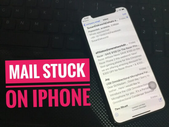 iPhone Stuck Sending Email on iPhone XS Max XS and iPhone XR