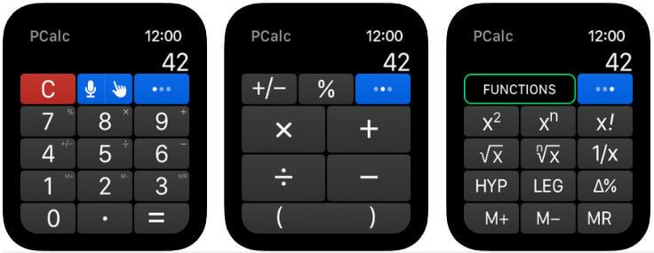 pcalc lite apple watch