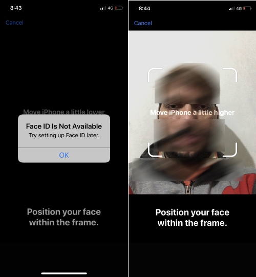 Face ID недоступен. Попробуйте настроить Face ID позже на iphone XS max iPhone XS iPhone XR