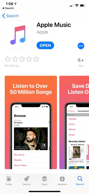 Apple music iPhone app
