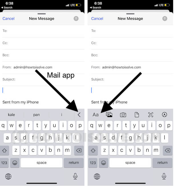 Select Font Style from iPhone mail app